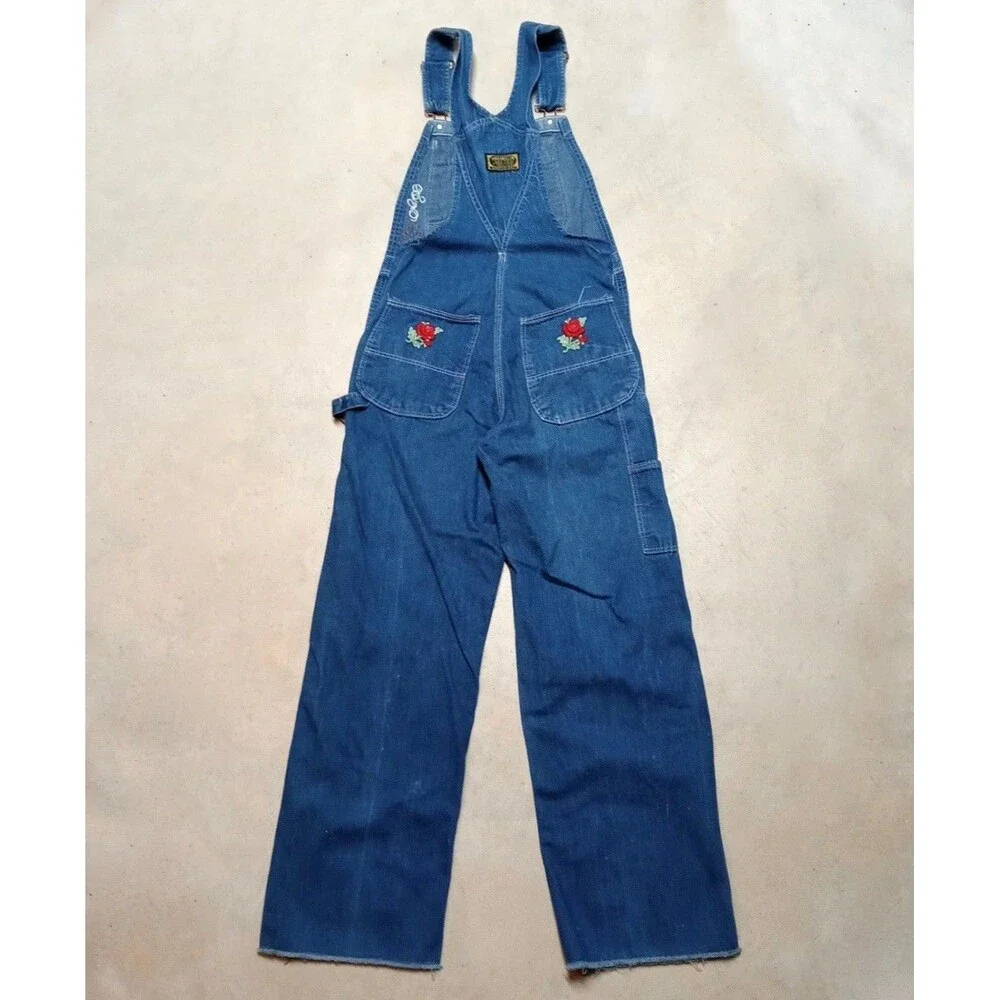 *READ* Vintage WASHINGTON DEE CEE Sanforized Denim Overalls Bib Jeans 28x30